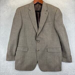 LRL Ralph Lauren Sport Jacket 44L Herringbone Pure New Wool Blazer Woolmark